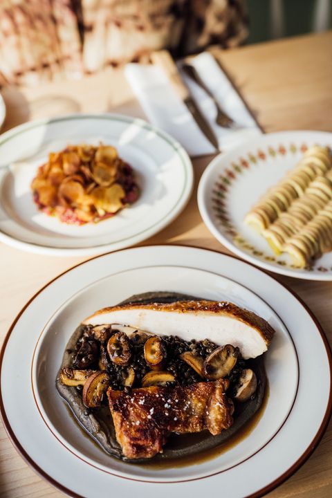 poulet chmapignons lentille